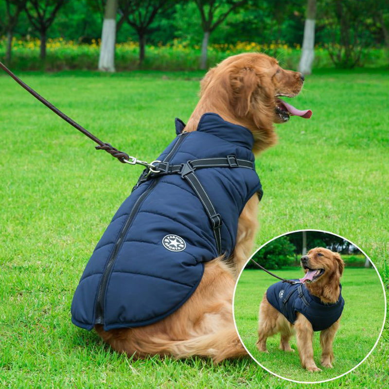 WarmPaws® Waterproof Dog Coat with Built-in Harness, Dog Coats for Winter with Double D-Ring & Reflective Design
