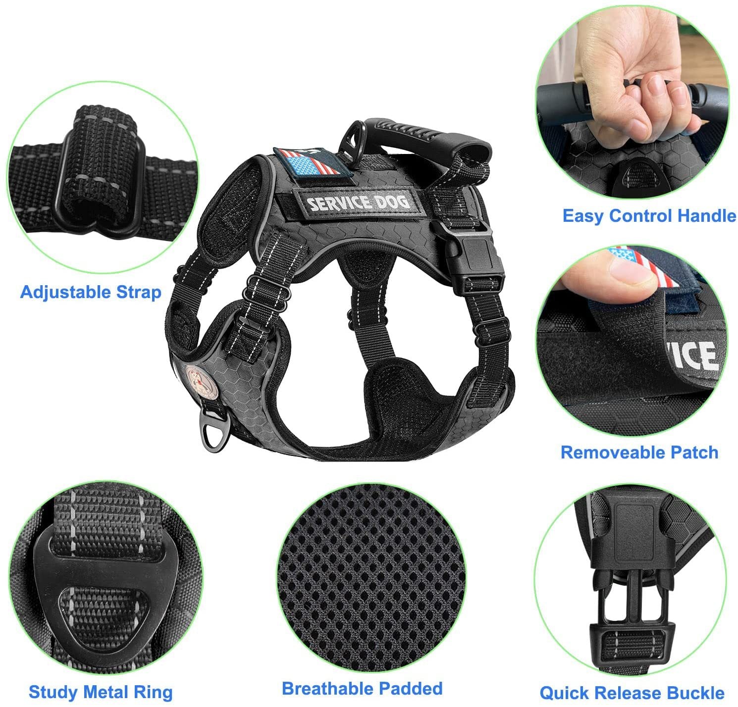 Dog anti pull harness with handle
