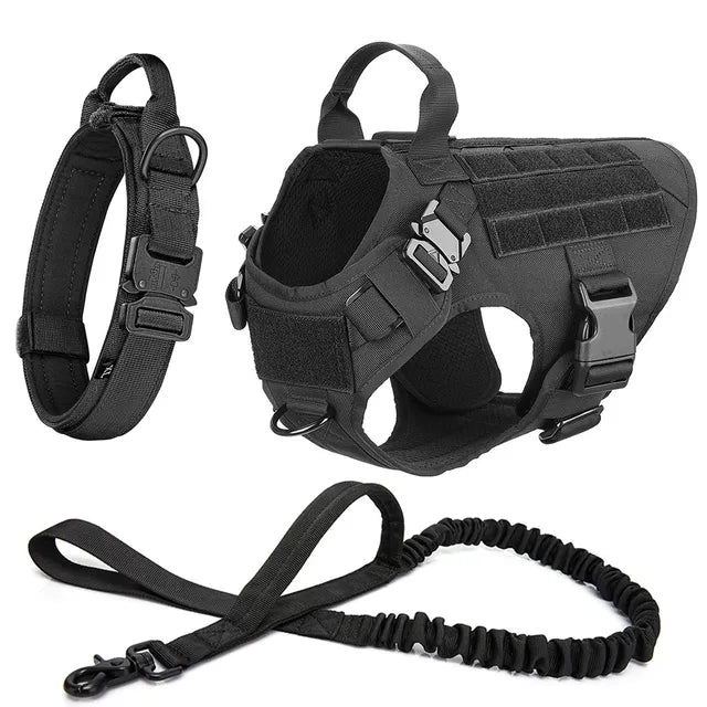 Upgraded Heavy Duty Dog Harness with Top Handle, No Tug Harness with Front & Back D-Rings